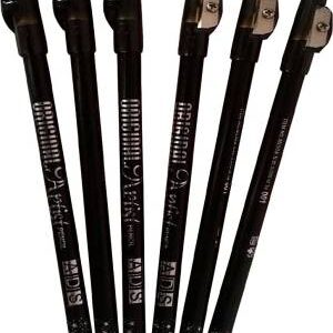 ADS Long Lasting Eyebrow Pencil with Sharpner - Black - 1 Doz (12 pcs)