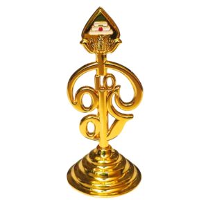 Naachaas Lord Muruga OM VEL 4 inch Gold Plated Idol for Pooja Room/Car Dashboard/Office Room